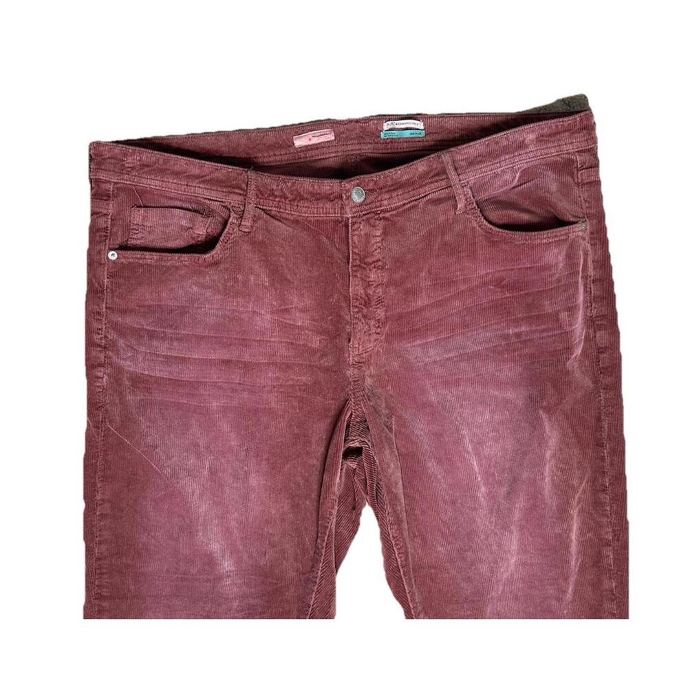 Anthropologie Pilcro Slim Boyfriend Crop 20W Plus Corduroy Jeans Wine Stretch - Picture 3 of 9